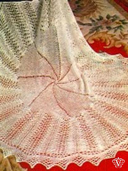 Lace baby heirloom christening shawl vintage knitting pattern