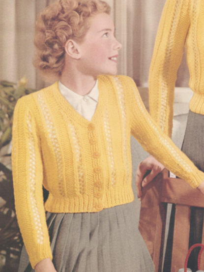 Vintage 1950s Knitting Pattern- pretty lace stitch cardigan jackets in dk