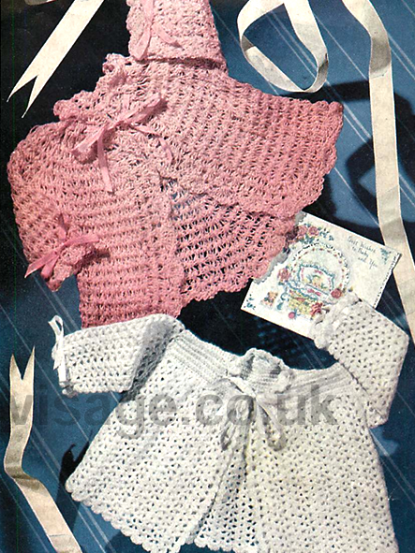 Vintage 1950s crochet Pattern- baby jackets matinee coats
