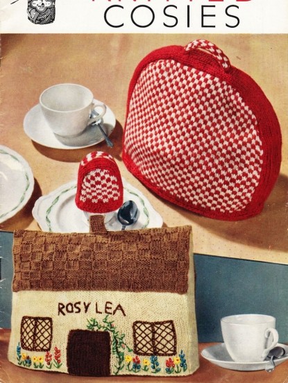 Vintage 1940s Knitting Pattern- afternoon tea cosies, egg cozies pdf