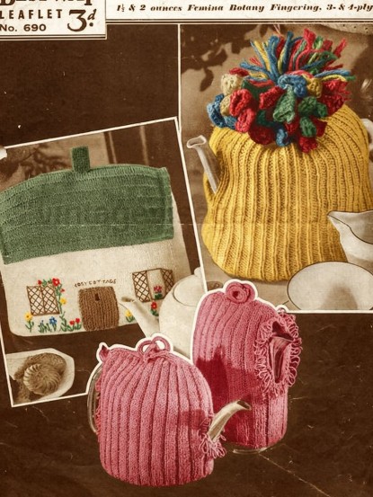 Vintage 1940s Knitting Pattern- Tea cozy, cosy