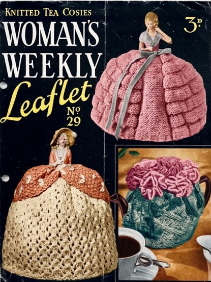 Vintage 1930s Knitting Pattern- pretty shepherdess crinoline lady tea cosies cozys