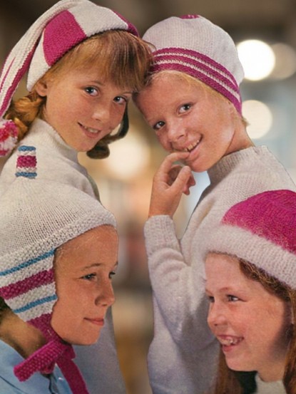 Vintage 1960s Knitting Pattern- pretty childrens hats