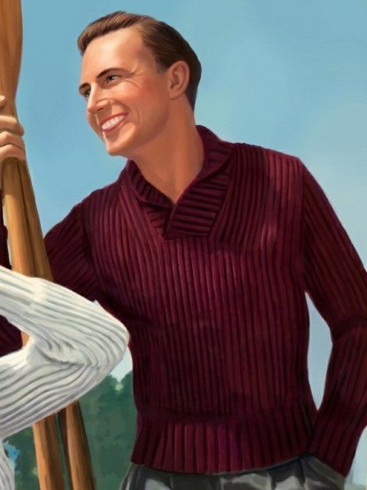 Vintage 1960s Knitting Pattern- yachting sports rib stitch sweater 34-46 inch chest