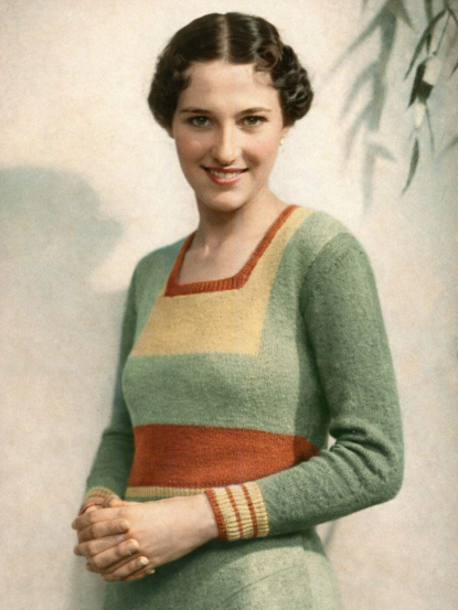 Vintage 1930s Knitting Pattern- Art Deco style hollywoo...