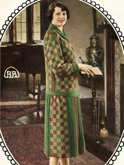 Vintage Knitting Pattern - 2 Ladies 1920s knitted dress...