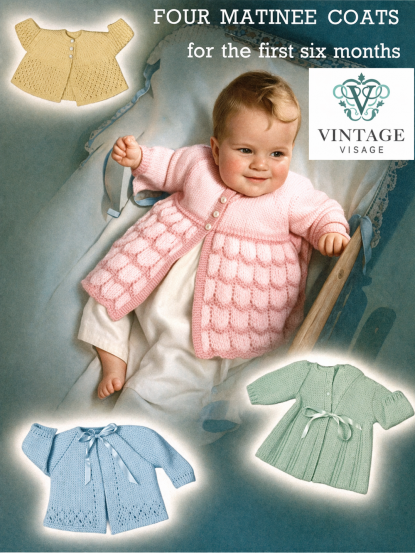 Vintage Knitting pattern-4 baby matinee jackets