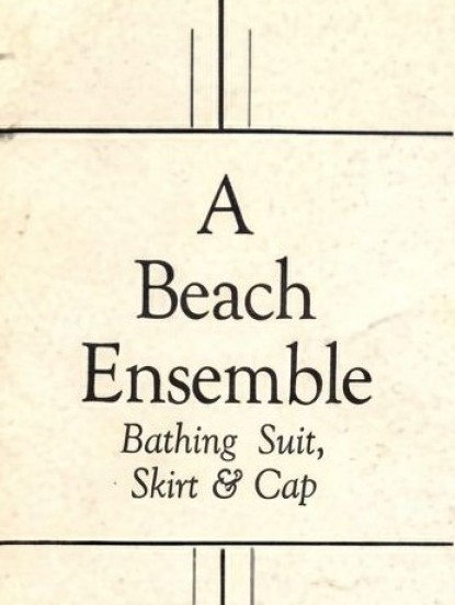 Vintage 1920s Knitting Pattern- Art Deco style swimming costume ensemble hollywood glamour