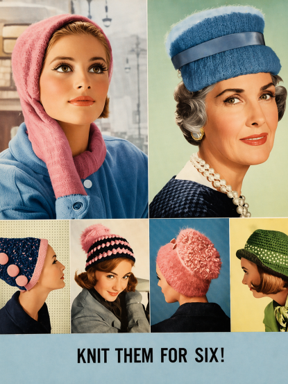 1950s hats vintage knitting pattern pdf