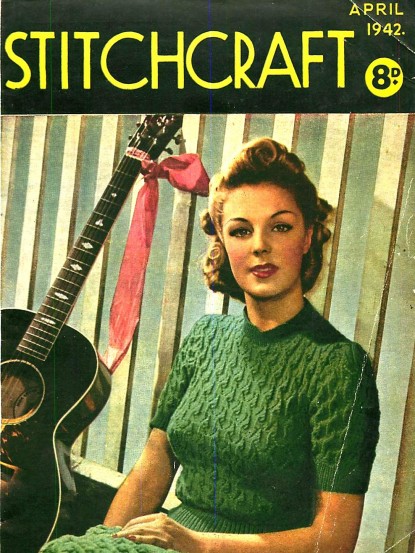 Vintage 1942 April Stitchcraft Magazine 20 Pages Knitti...