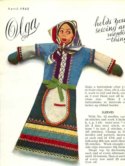 Vintage 1942 April Stitchcraft Magazine 20 Pages Knitting Sewing Embroidery patterns  PDF 