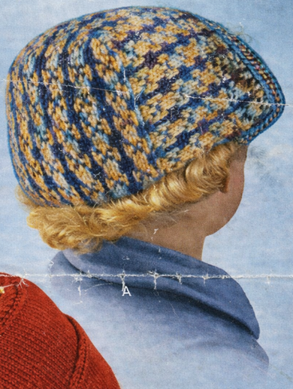 1940s childrens fair isle dutch bonnets knitting pattern