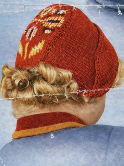 1940s childrens fair isle dutch bonnets knitting pattern