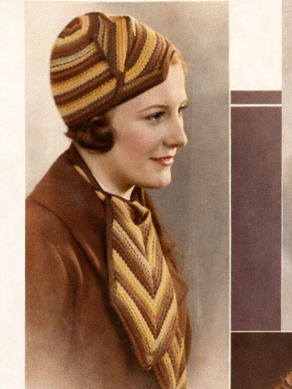 1930s hat, scarf and 2 jumpers- knitting and crochet patterns