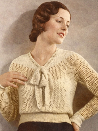 1930s hat, scarf and 2 jumpers- knitting and crochet patterns
