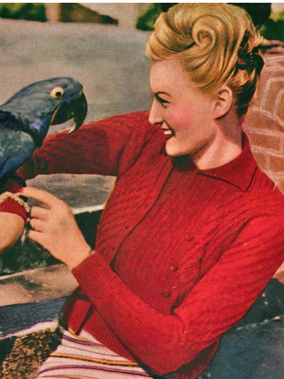 1940s textured twinset knitting pattern