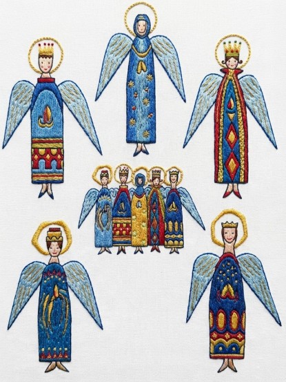 Vintage Embroidery pattern- Christmas Angels