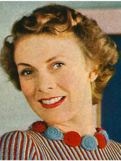 How to make a 1940s knitted flower necklace- vintage kn...