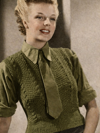 world War 2 1940s wartime womens services pullover