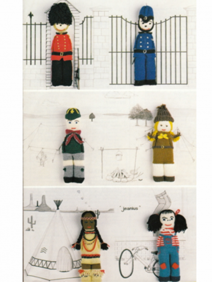 Vintage knitted dolls knitting pattern- 6 cute toys