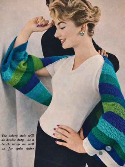 1950s shrug bolero stole knitting pattern