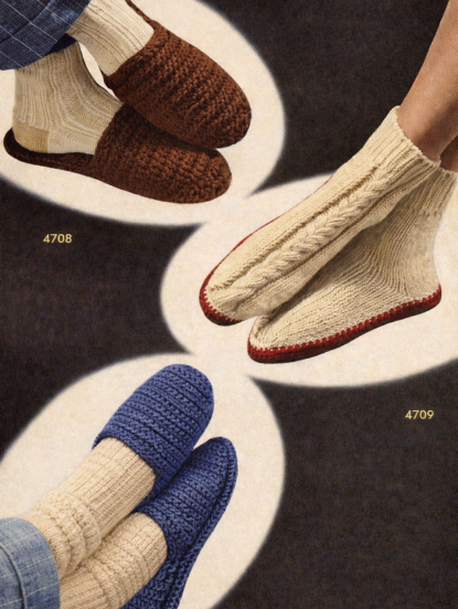 Vintage crochet pattern for 3 pairs of mens slippers