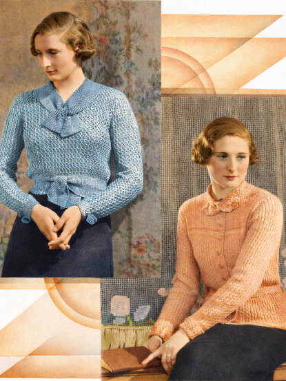 2 chic vintage 1930s jumper knitting patterns