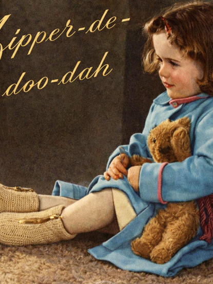 1940s kiddies zip front booties