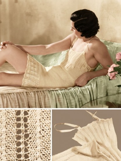 1930 Vintage Elegant Long Vest Top and Shorts Underwear Knitting Pattern