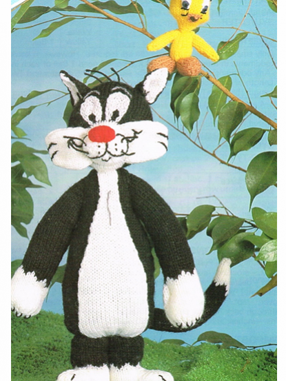 Sylvester and Tweety Pie Toys Vintage Knitting pattern