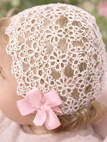 Vintage Lace Baby Christening Bonnet Tatting Pattern
