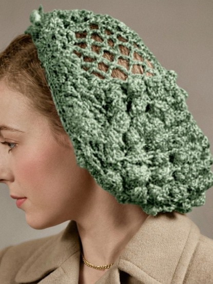 1940s Popcorn Snood crochet pattern