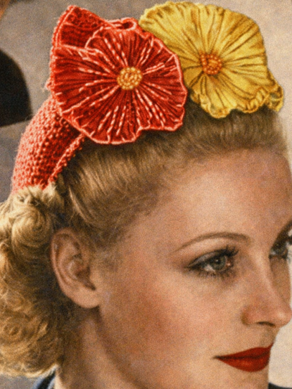 1940s flower juliet cap knitting pattern
