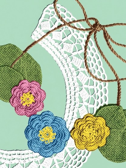 1940s rose necklace crochet pattern