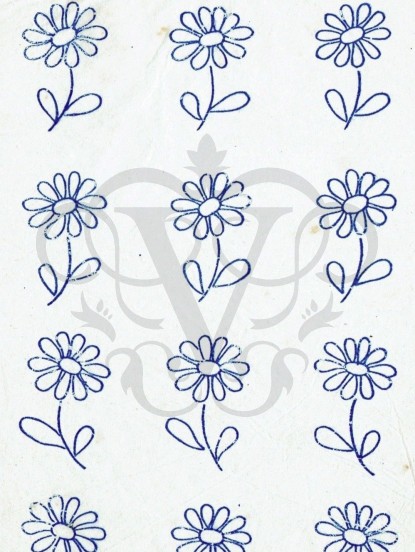 Vintage Visage iron on embroidery transfer-design for front of darning bag