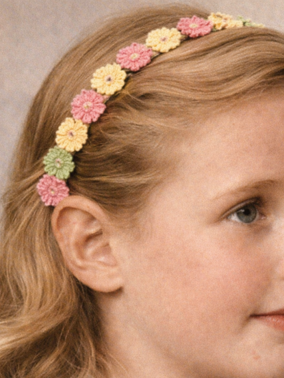 1940s flower hairband crochet pattern