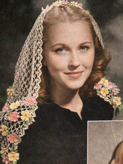 1940s flower veil crochet pattern