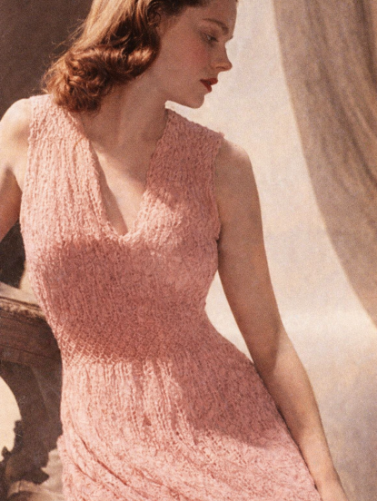 1940s wartime long lace dress knitting pattern