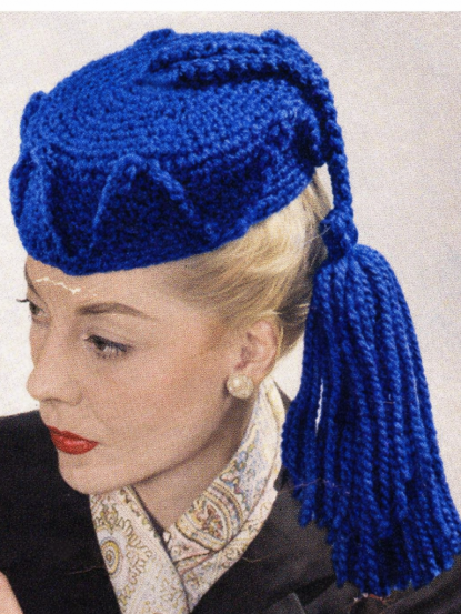 1940s tasselled Pillbox Hat Crochet Pattern