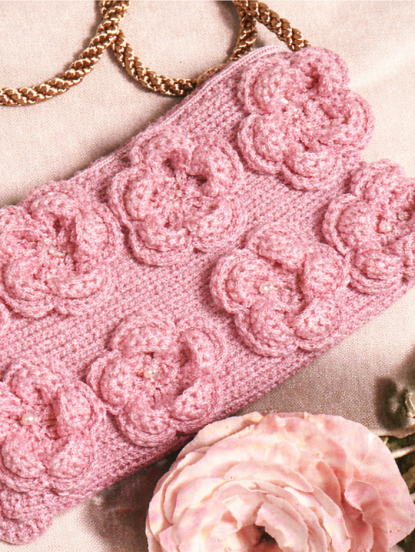 1950s knit and crochet flower bag pattern