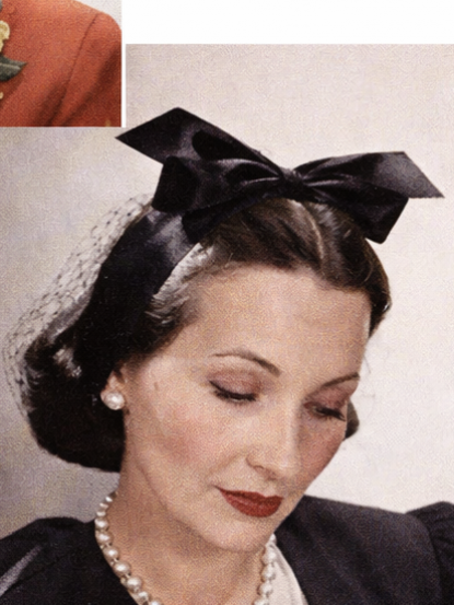 1940s satin pouff hat plus 2 bow hats sewing pattern