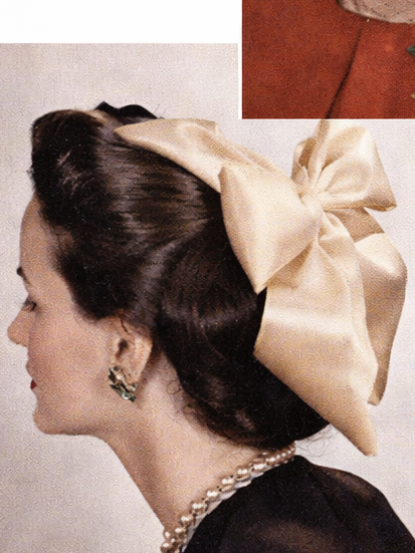 1940s satin pouff hat plus 2 bow hats sewing pattern