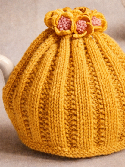 1940s flower top tea cosy knitting pattern