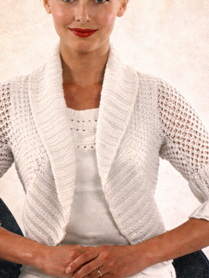 1950s ladies shrug knitting pattern