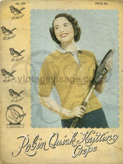 Vintage 1940s Knitting Pattern- pretty wartime sports jacket cardigan pdf
