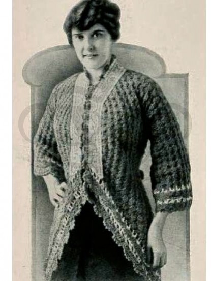 Vintage 1900s kimono jacket crochet pattern