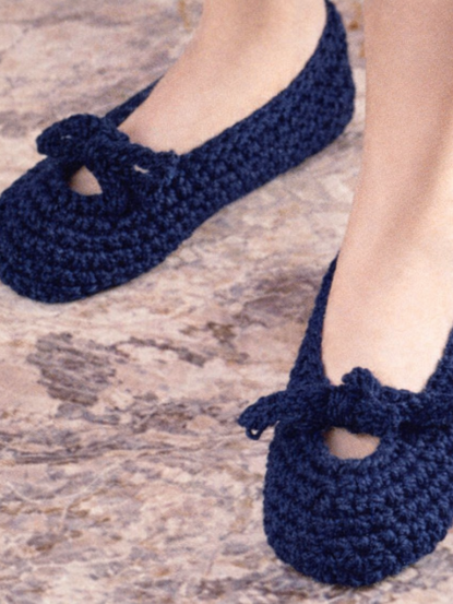 Vintage chunky ballerina slippers crochet pattern