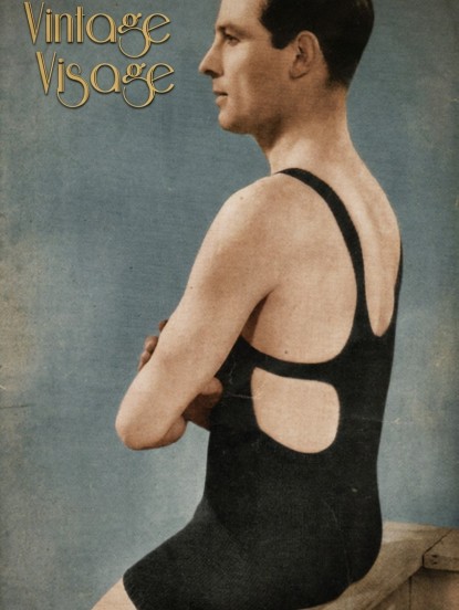 mens 1920s swimsuit, swimming costume, bathers, knitting pattern