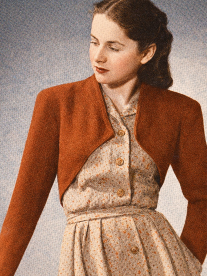 1940s wartime angular bolero knitting pattern