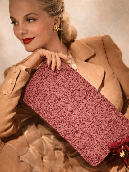 1940s square motif clutch bag crochet pattern